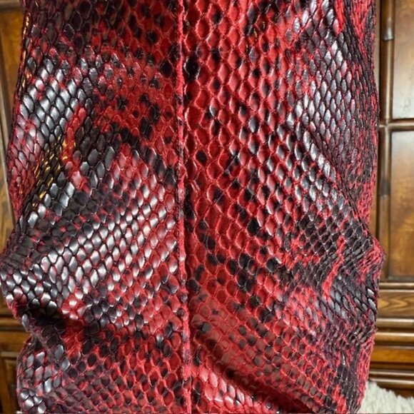 Jessica Simpson Loury Wicked Red Nuevo Stretch Python Textured Faux Leather Boot - Picture 12 of 15